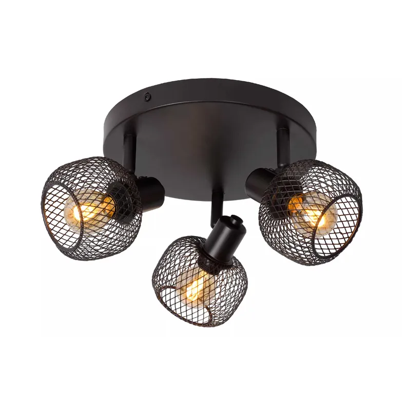 Prezzo Basso Faretto con struttura rotonda in metallo moderna e 3 diffusori orientabili - 40W - 20