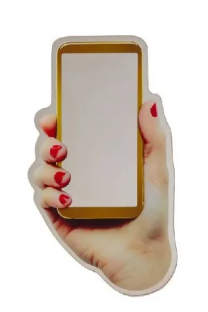 Specchio da parete con sagoma di mano con cellulare "Selfie" Prezzo Di Fabbrica