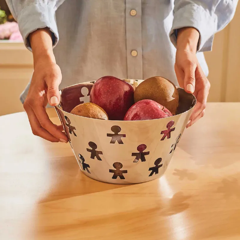 Economico Fruttiera in acciaio lucido dal design moderno ed elegante