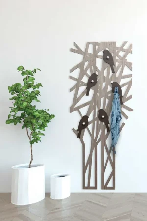 Appendiabiti da parete con struttura in legno dal design moderno Reso Gratuito