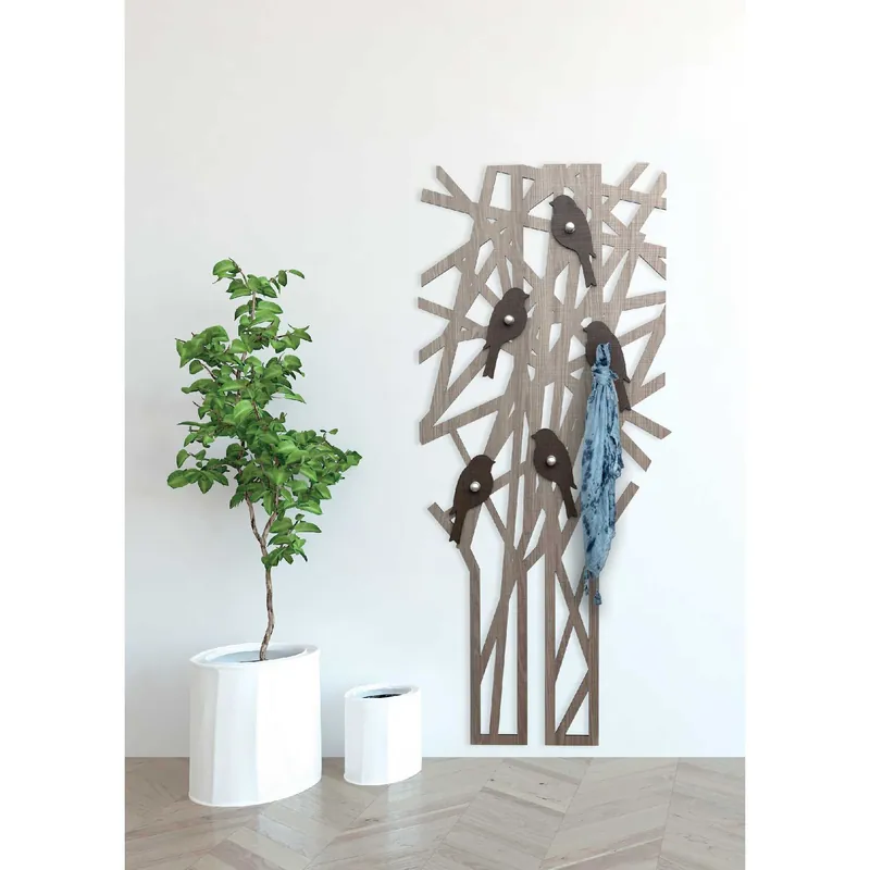Appendiabiti da parete con struttura in legno dal design moderno Reso Gratuito