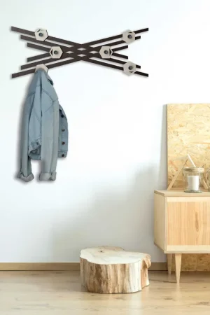 Spedito Oggi Appendiabiti da parete dal design moderno ed elegante con struttura in legno