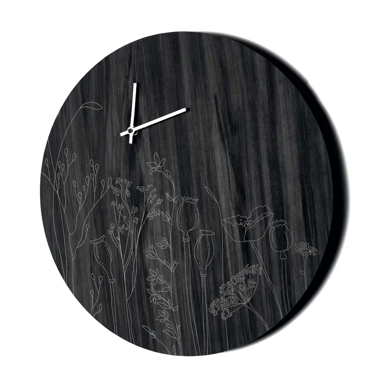 Offerta Speciale Orologio da parete rotondo con incisioni a laser su legno dal design elegante
