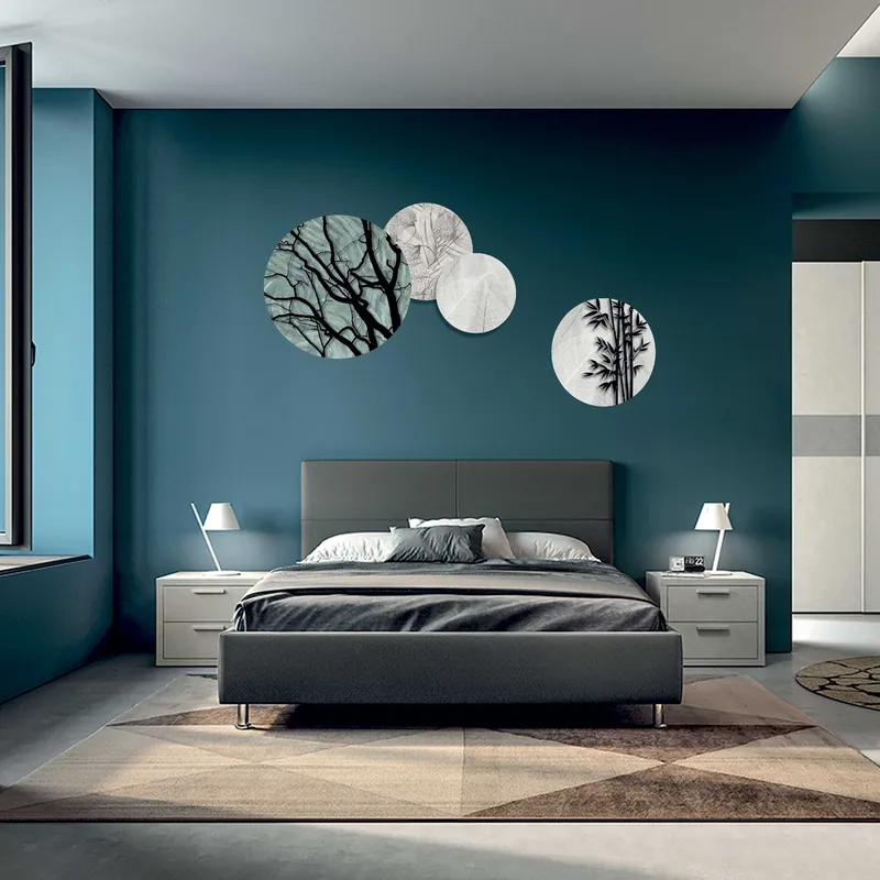 Affare Set 4 pezzi quadri a pannello in legno con incisione laser dal design moderno