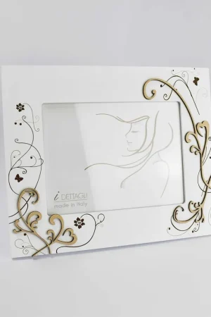 Di Tendenza Portafoto da tavolo piccolo con applicazioni in legno e dettagli a taglio laser - Foto 10x7
