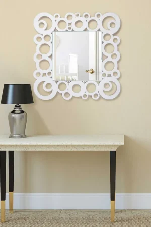 Specchio da parete grande con cornice in legno dalle linee moderne ed eleganti Quantità Limitata