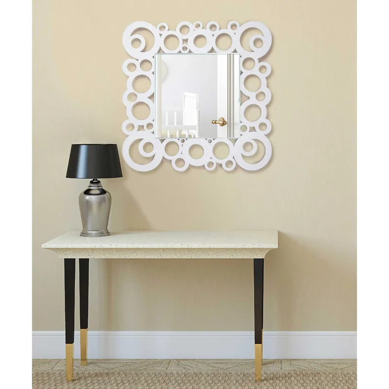 Specchio da parete grande con cornice in legno dalle linee moderne ed eleganti Quantità Limitata