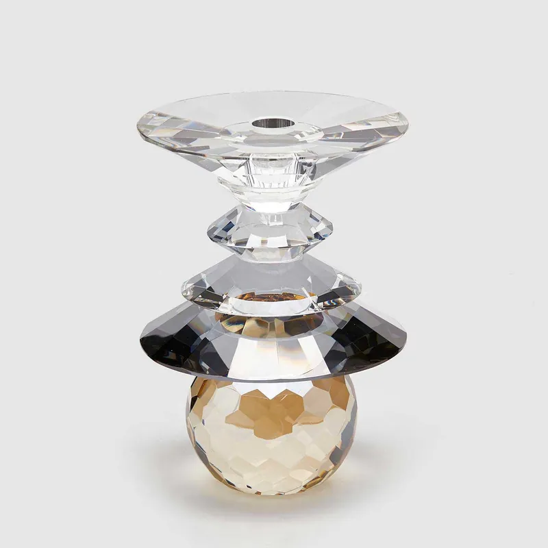 Compra Oggi Stesso Porta candela grande in cristallo per una candela dal design moderno Pagoda