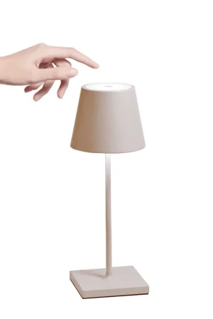 Lampada da tavolo per esterno dimmerabile e ricaricabile "Poldina Mini" - 3W - Lumen 200 - 3000k Luce Calda - IP 65 Direttamente Dal Produttore