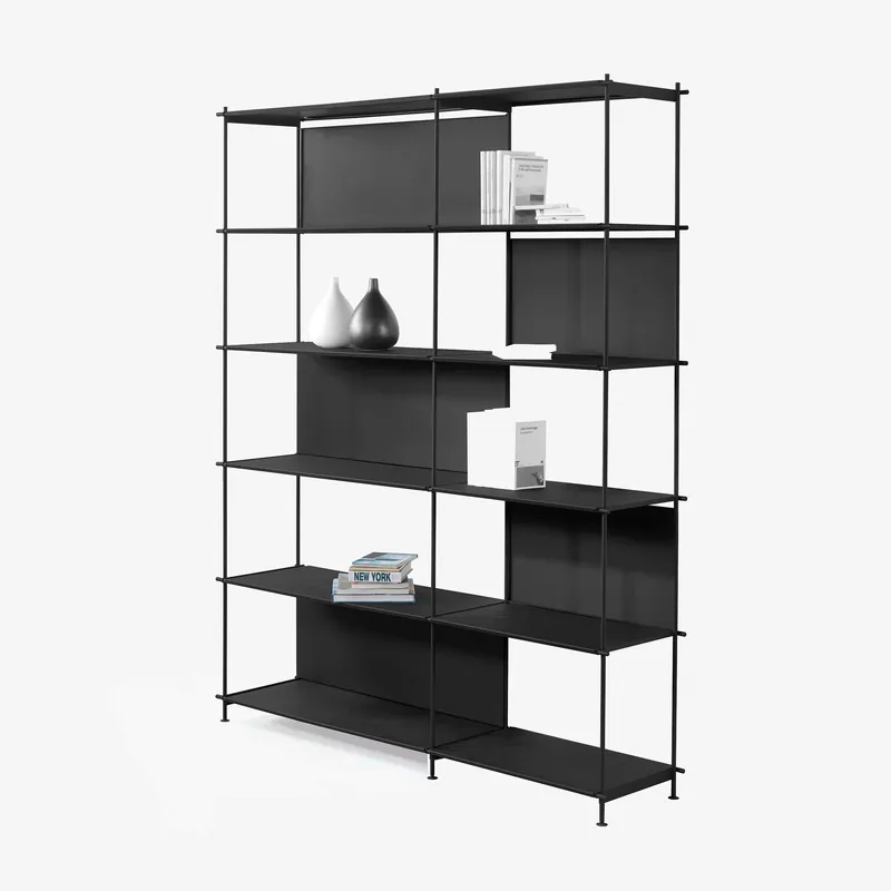 Offerta Del Giorno Libreria componibile moderna in acciaio con varie scaffalature a vista