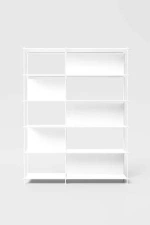 Ultime Pezzi Libreria componibile moderna in acciaio con varie scaffalature a vista