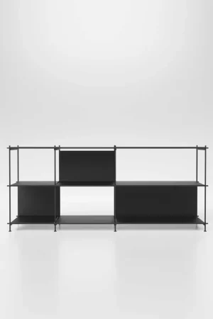 Ultima Occasione Libreria componibile moderna con varie scaffalature a vista in acciaio
