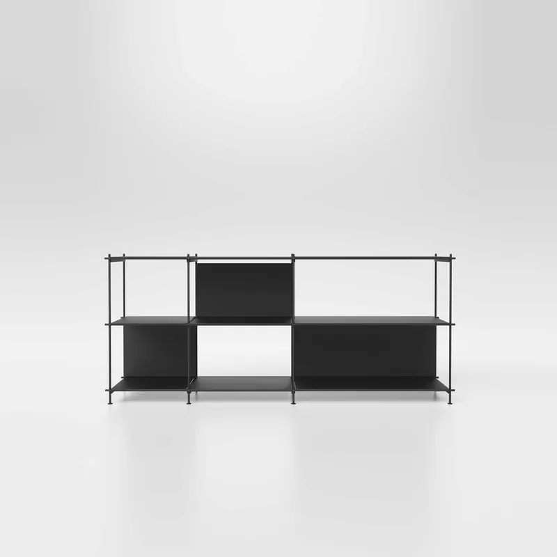 Ultima Occasione Libreria componibile moderna con varie scaffalature a vista in acciaio