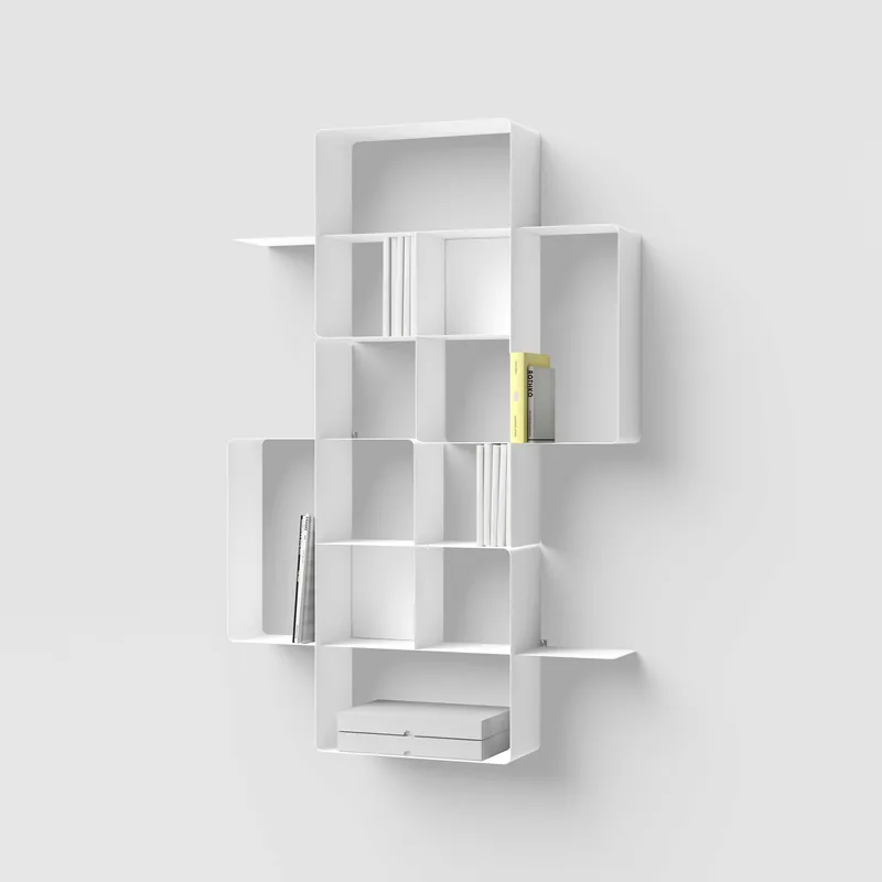 Prezzo Basso Libreria da parete in acciaio verniciato dal design moderno composizione n.4