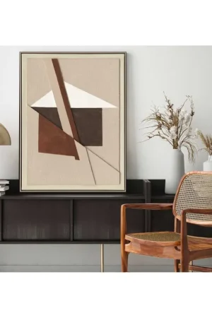 Nuovo Arrivo Quadro moderno astratto dipinto a mano su tela "Brown Shapes" 60X80