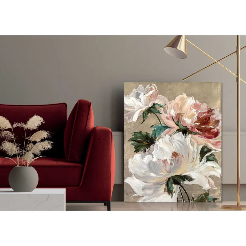 Compra Oggi Stesso Quadro moderno floreale dipinto a mano su tela "Elegant roses 2" 80X100