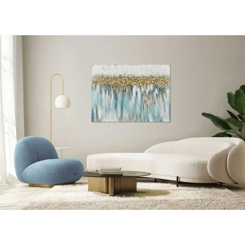 Quadro astratto moderno dipinto a mano su tela "Horizon" 120X90 Spedizione Espresso