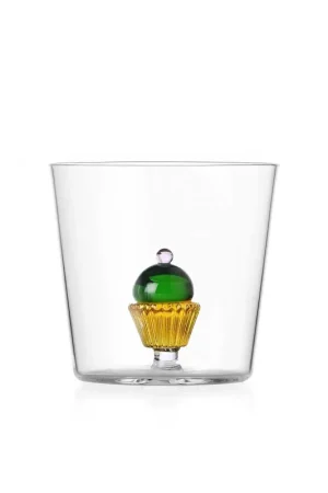 Bicchiere Tumbler per acqua in vetro dal design moderno "Pasticcino" Ordina Subito