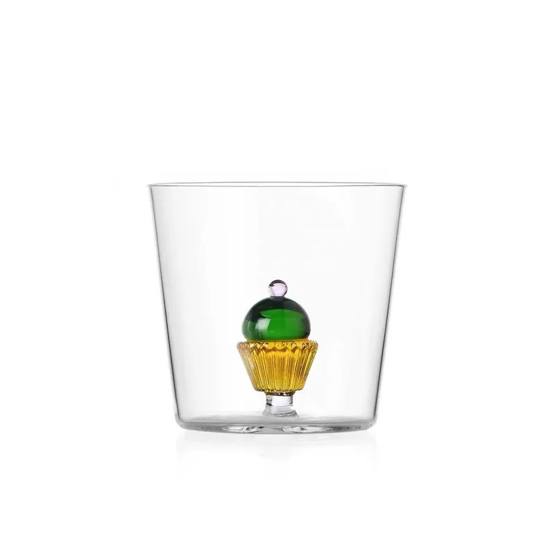 Bicchiere Tumbler per acqua in vetro dal design moderno "Pasticcino" Ordina Subito