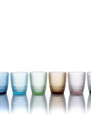 Offerta Speciale Set 6 pezzi bicchieri per acqua in vetro in vari colori