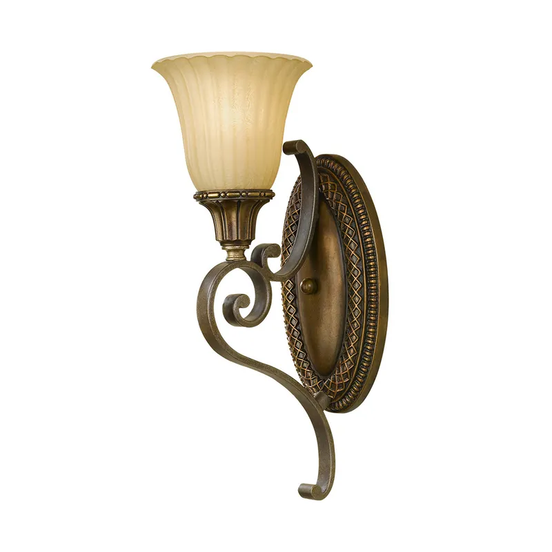 Affare Lampada a parete in acciaio con diffusore in vetro a 1 luce dal design classico - 60W - IP20