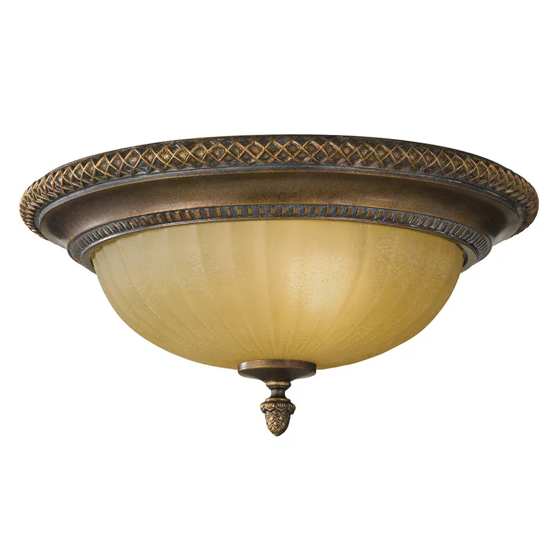 Offerta Limitata Plafoniera rotonda dal design classico in acciaio con diffusore in vetro 2 luci - 60W - IP20