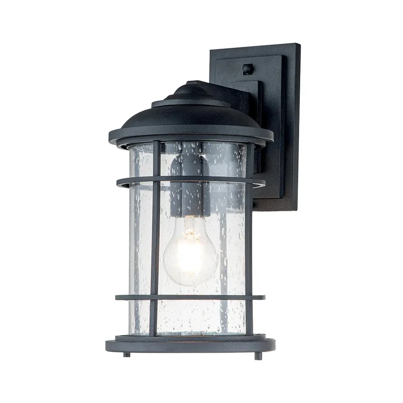 Ultima Occasione Lanterna da parete media in acciaio con diffusore in vetro a 1 luce - 60W - IP44