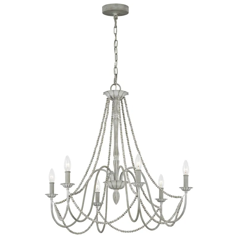 Prezzo Scontato Lampadario medio classico in acciaio e strass in legno con 6 luci - 60W - IP20