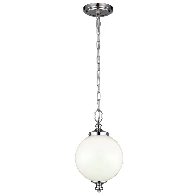 Lampada a sospensione in acciaio con diffusore in vetro rotondo piccolo a 1 luce - 60W - IP20 Nuovo Arrivo