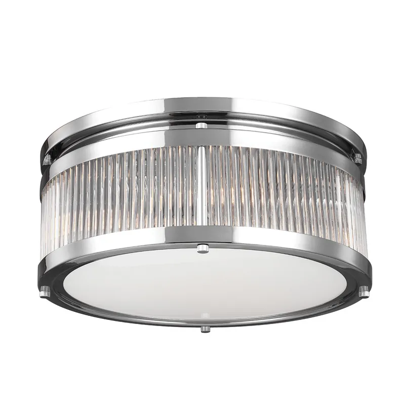 Consegna Rapida Plafoniera rotonda media in acciaio con diffusore in vetro a LED a 3 luci G9 - 3W - IP44