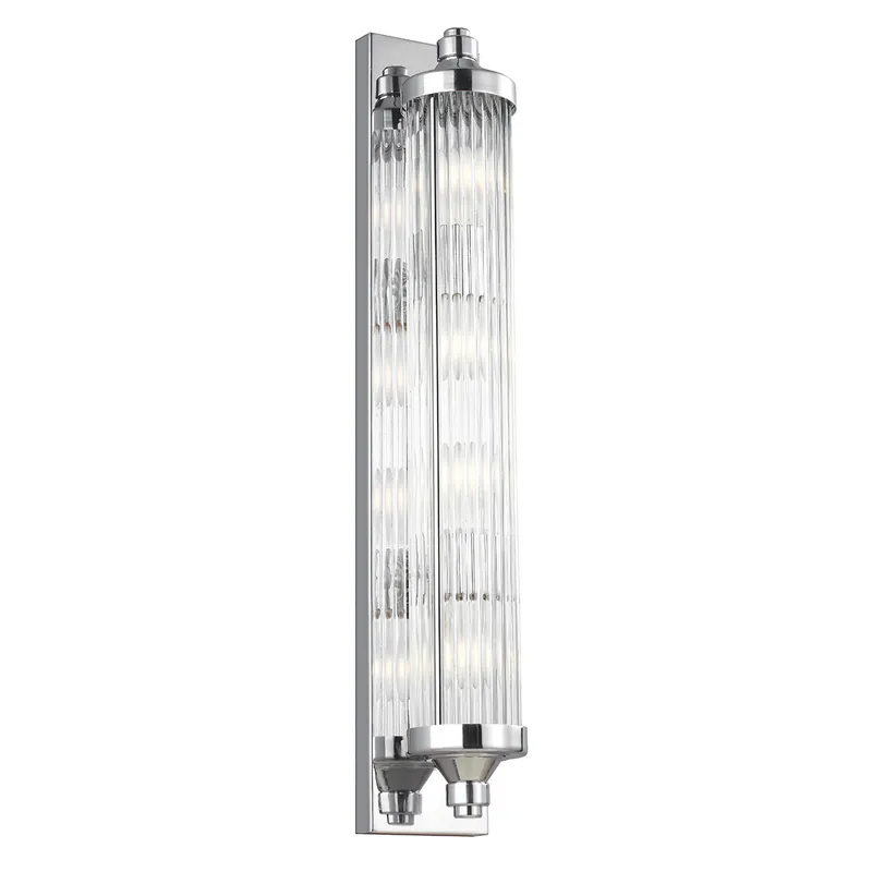 Lampada da parete lineare in acciaio con diffusore in vetro a LED a 4 luci G9 - 3W - IP44 Must-Have