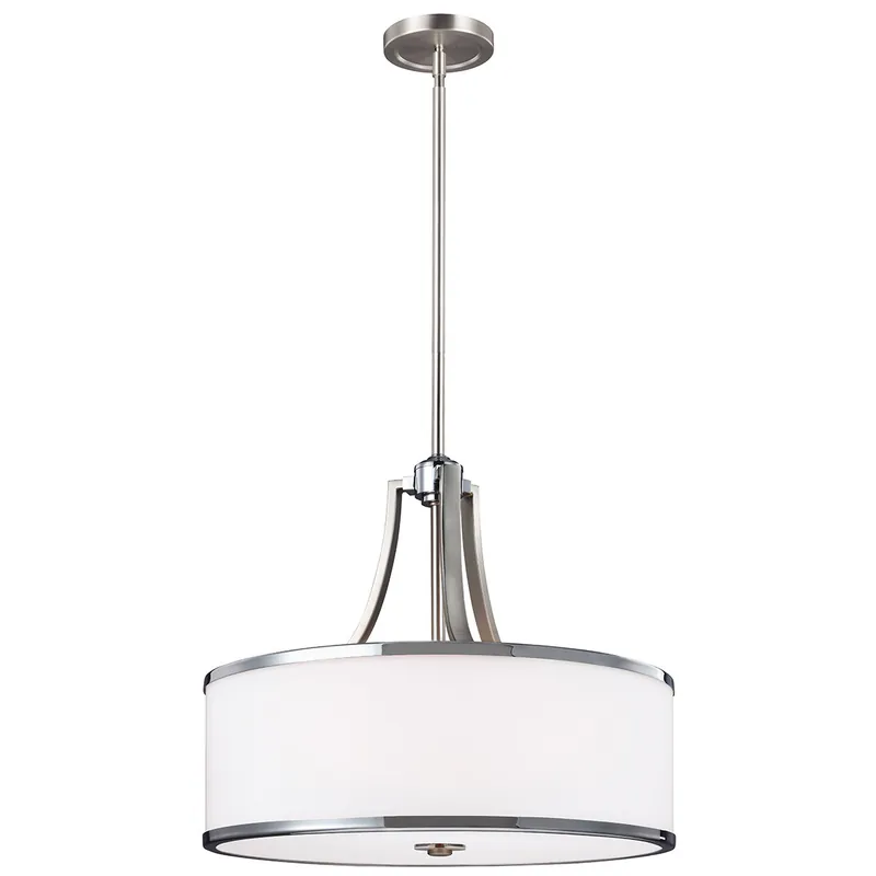 Lampadario moderno in acciaio con diffusore in vetro a 4 luci - 60W - IP20 Ultime Pezzi