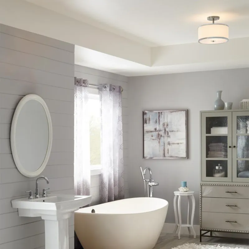 Economico Lampada a soffitto moderna in acciaio con diffusore in vetro a 2 luci - 100W - IP20