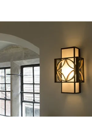 Applique da parete classica in ferro con diffusore in vetro a 1 luce - 60W - IP20 Reso Gratuito