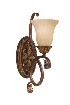 Applique da parete classica in acciaio con diffusore singolo in vetro - 60W - IP20 Affare