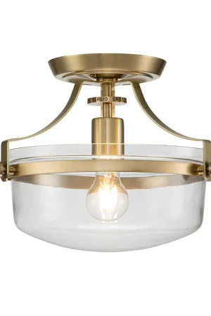Lampada da soffitto con struttura in acciaio e diffusore in vetro con 1 luce - 60W - IP20 Nuovo Arrivo