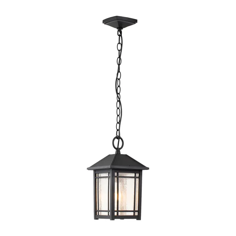 Lanterna a catena in alluminio da esterno diffusore in vetro dal design rustico - 60W - IP44 Compra Adesso