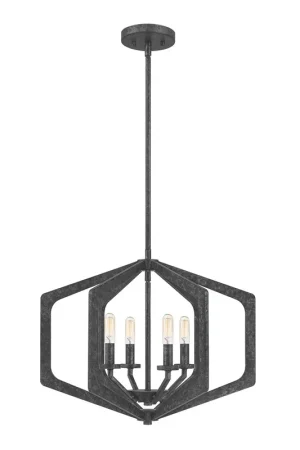 Ultime Pezzi Lampadario grande con struttura in acciaio e diffusore a 4 luci - 40W - IP20