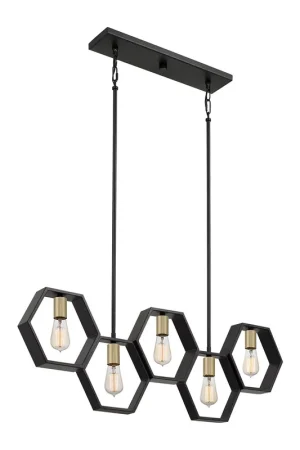 Scelto Dai Clienti Lampadario lineare struttura in acciaio dal design moderno a 5 luci - 60W - IP20