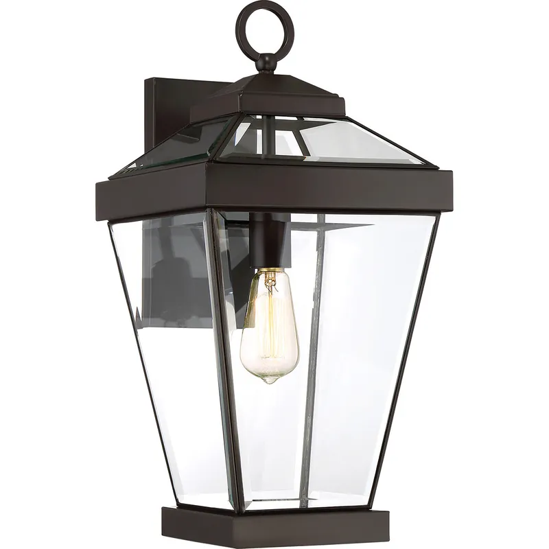 Lanterna da parete grande in acciaio da esterno con diffusore in vetro a 1 luce - 60W - IP44 Offerta Del Giorno