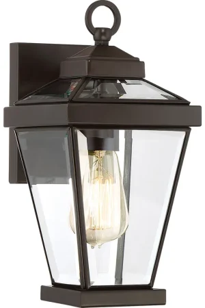 Quantità Limitata Lanterna da parete piccola in acciaio da esterno con diffusore in vetro a 1 luce - 60W - IP44