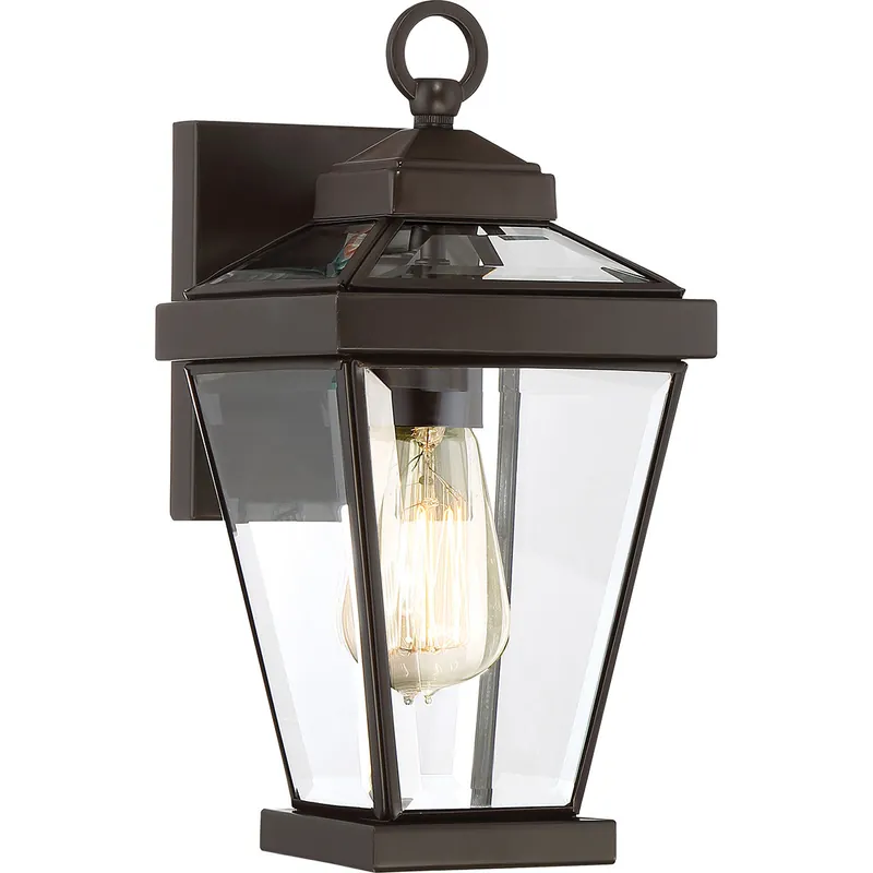 Quantità Limitata Lanterna da parete piccola in acciaio da esterno con diffusore in vetro a 1 luce - 60W - IP44