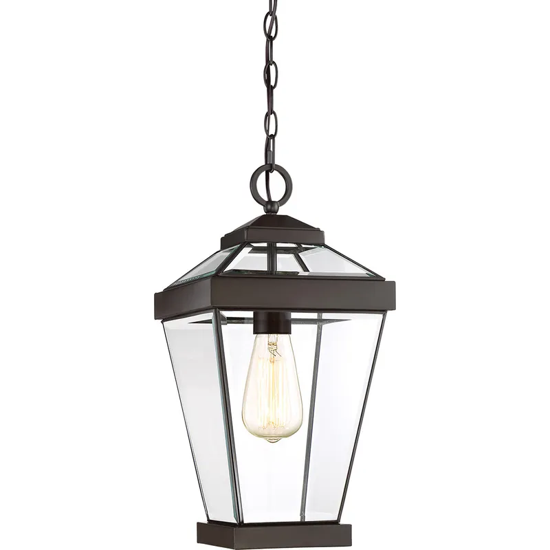 Quantità Limitata Lanterna a sospensione media in acciaio da esterno diffusore in vetro a 1 luce - 60W - IP44