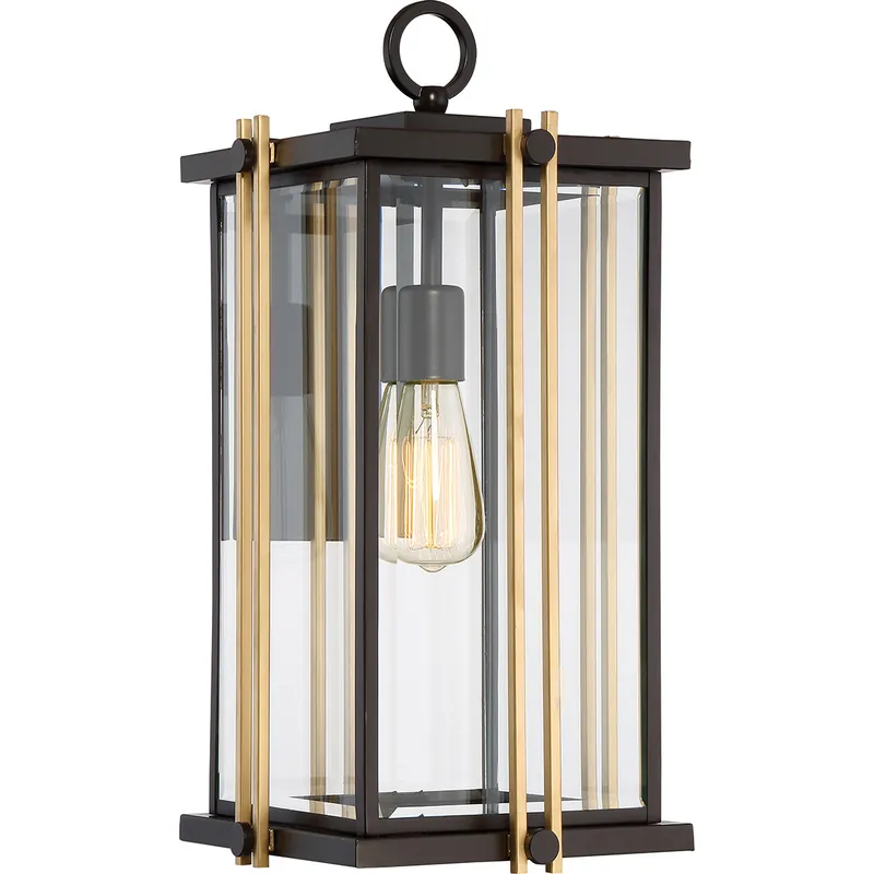 Lanterna da parete grande in acciaio con diffusore in vetro dal design rustico - 100W - IP44 Offerta