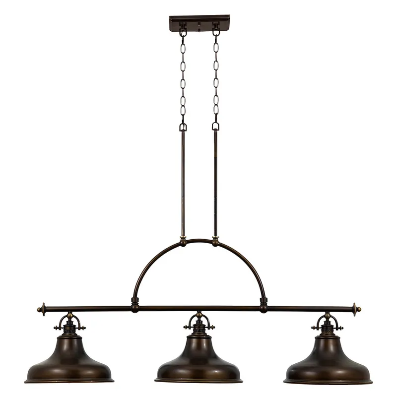 Non Perdere Lampadario lineare dal design industrial con diffusori in metallo a 3 luce - 100W - IP20