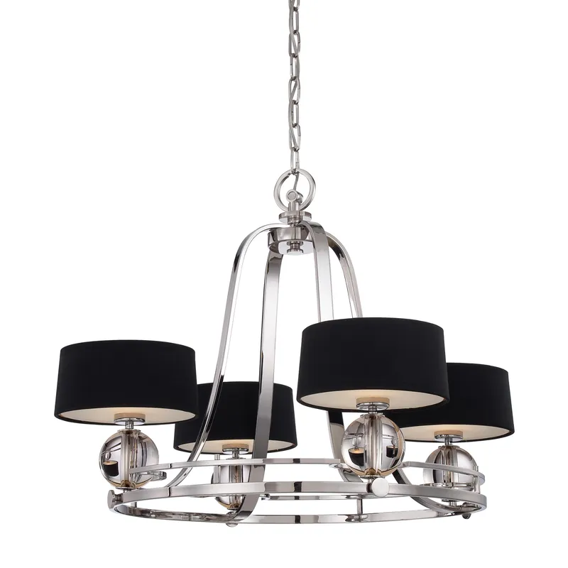 Lampadario moderno in metallo con diffusori in lino a 4 luci LED G9 - 3W - IP20 Promozione