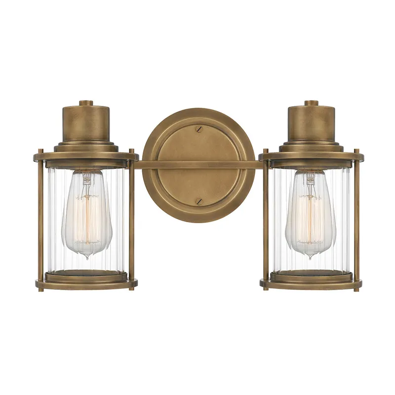 Applique moderna per bagno struttura in acciaio con 2 diffusori in vetro - 40W - IP44 Di Tendenza