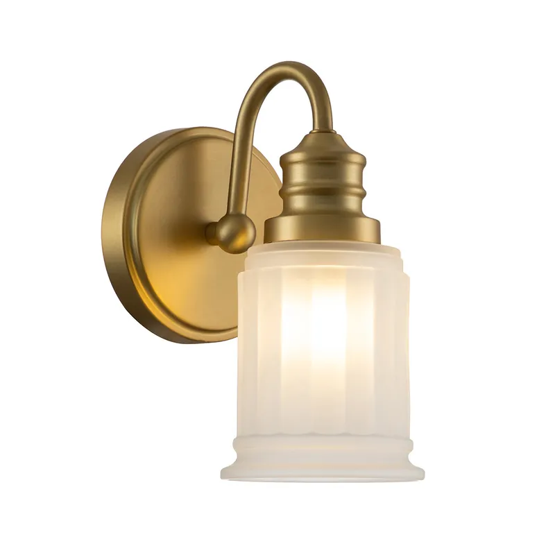 Applique LED moderna per bagno in acciaio e diffusore in vetro a 1 luce - 3W - IP44 Promozione Esclusiva