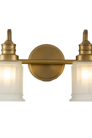 Applique LED moderna per bagno in acciaio con 2 diffusori in vetro - 3W - IP44 Non Perdere
