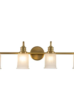 Esclusivo Applique LED moderna per bagno in acciaio con 4 diffusori in vetro - 3W - IP44